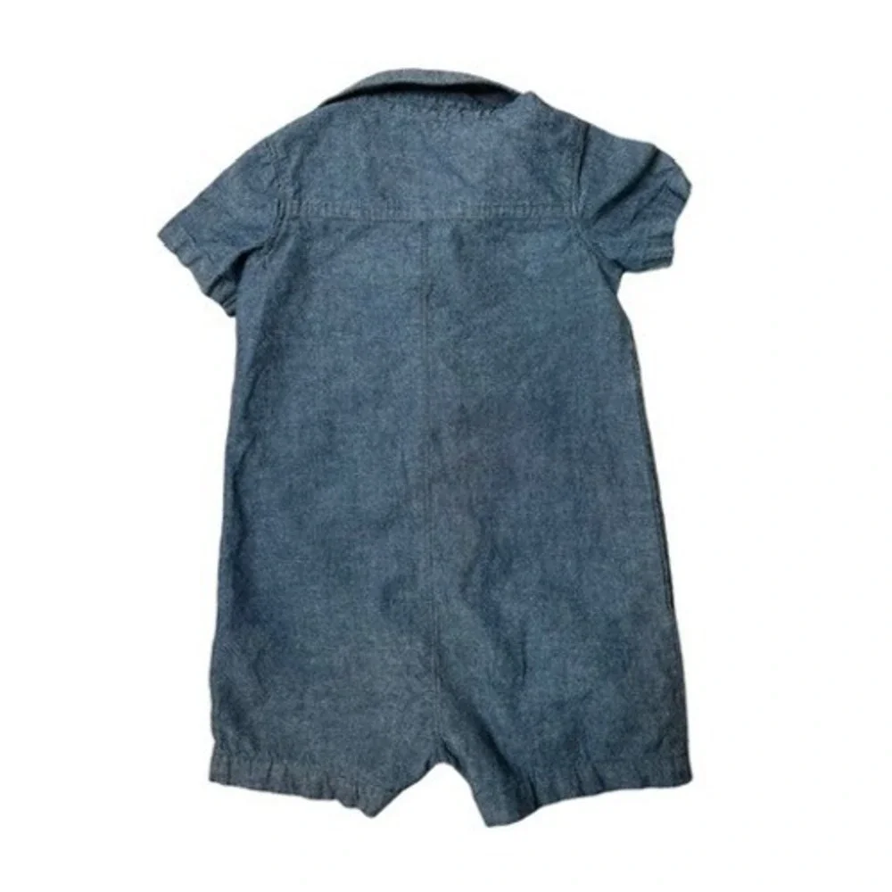 Carter's Chambray Blue Shortall‎ Romper 24 Months Casual Summer Lightweight